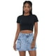 thumbnail image 1 of Polera Mujer Manga Corta Crop Cotton Spx Negro Corona, 1 of 5