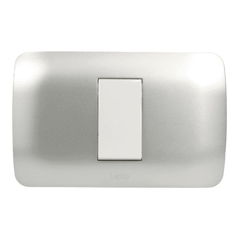 Interruptor Embutido Simple 9/12 10A Blanco / Plata Armado - Lexo