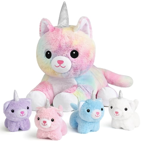 Juguetes De Peluche Con Forma De Unicornio Para Gatos Kmuysl Con 4 Gatitos