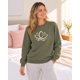 thumbnail image 1 of Poleron de Pijama Franela Mujer Flor de Loto verde M, 1 of 6