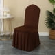 thumbnail image 1 of Xiao Hua Funda para Silla de Comedor Marrón Oscuro -2 Piezas, 17.72 X 17.72 X 37.4 Pulgadas, Funda para Silla con Borde de Falda Completa Elástica en 4 Direcciones, Adecuada para Sillas sin Brazos,, 1 of 5