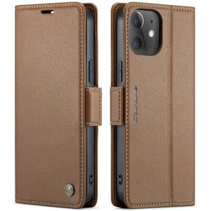 Caseme Tipo Cartera Iphone 12 Mini Con Cierre Magnético, Rfid, Tarjetero, Soporte, Carga Inalámbrica