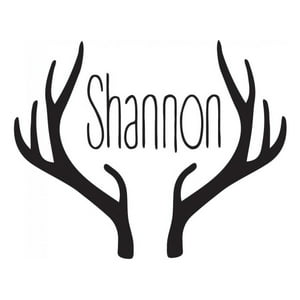 Rienda Libre Graphics - Decomural Personalised Name Deer Antler Ws-44287