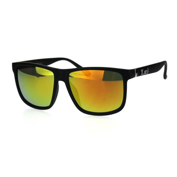 Lentes de sol Locs Gangster extragrandes rectangulares con espejo naranja