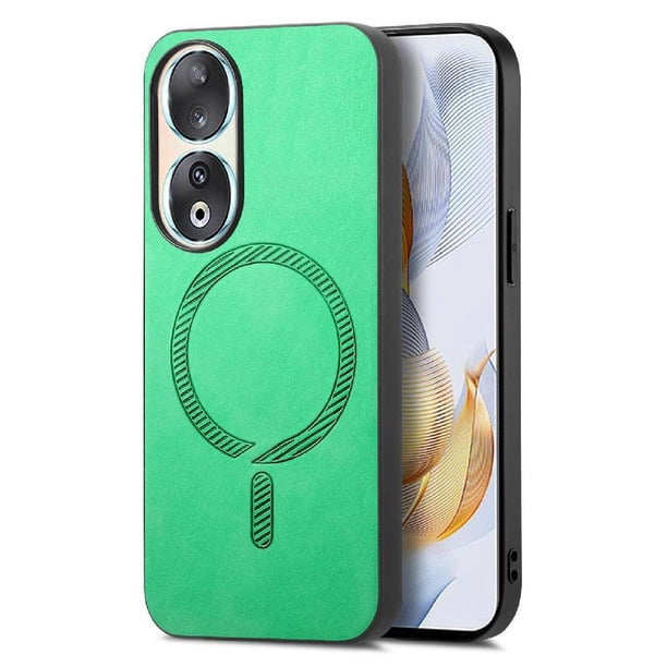 Magnetic Slim Case for Honor 90 5G with Camera Guard & Anti-Scratch Back Green