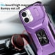 thumbnail image 3 of Funda Armada para iPhone 16 con Tapa Deslizante y Soporte Magnético Giratorio Morado, 3 of 5