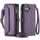 thumbnail image 2 of CaseMe Funda de Cuero for iPhone 16 Plus de 6.7 Pulgadas con Billetera [Bloqueo RFID] con Ranura para Billetes con Zíper y 10 Tarjeteros, Correa de Hombro y Muñeca Magnética de Cuero PU Suave, Funda, 2 of 13