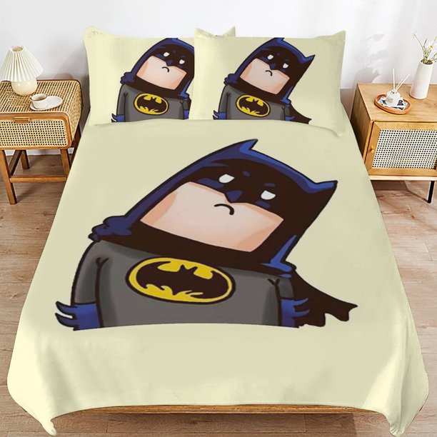 Batman Bedding Sets Ultra Soft Skin-Friendly Duvet Cover 3 Piece, Cute Comforter Cover Bed Set for Boys Girls Kids