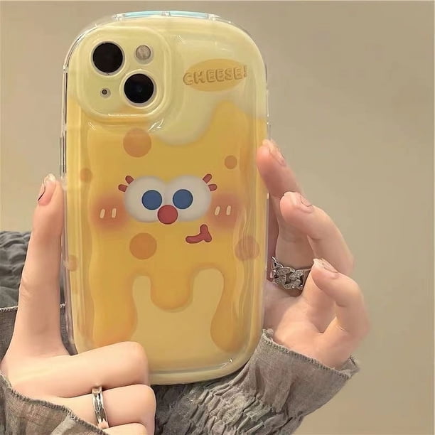 Cute Cheese Silicone Soap Case For Apple 14pro 14 Mobile Phone Case 13Pro 13