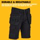 thumbnail image 3 of Short de trabajo DEWALT ProTradesman de algodón y poliéster con elasticidad, talla 38, 3 of 5