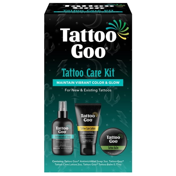 Loción de jabón y bálsamo antimicrobiano Tattoo Goo, kit de cuidado posterior, 3 unidades