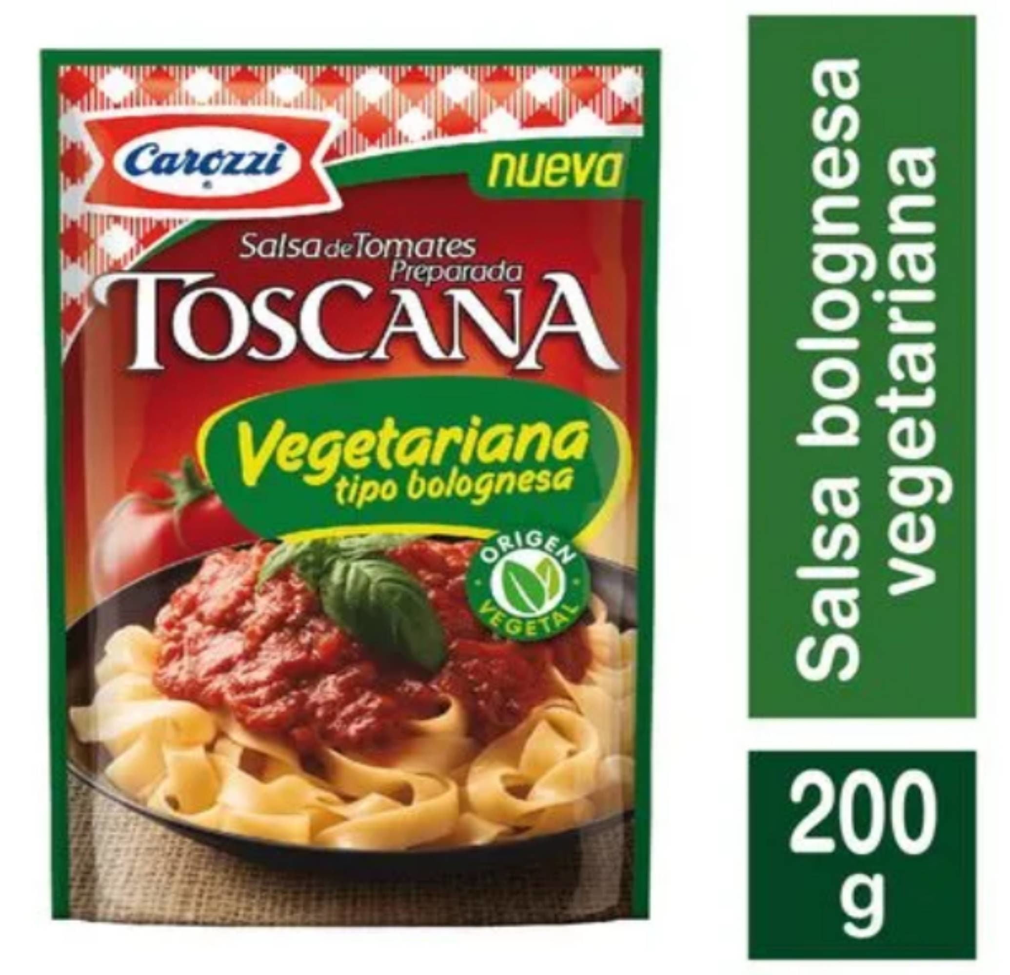 Salsa De Tomate Vegetarian Tipo Bolognesa Doypack 200 g Carozzi