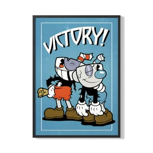 Creango - Cuadro Poster Enmarcado Cuphead Decorativo
