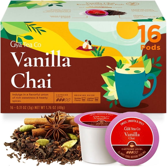 Cápsulas de té Gya Tea Co Vainilla Chai 16 unidades