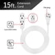 thumbnail image 2 of Cable de extensión GE de 3 salidas, 15 pies, plano con múltiples enchufes, blanco, 2 of 7