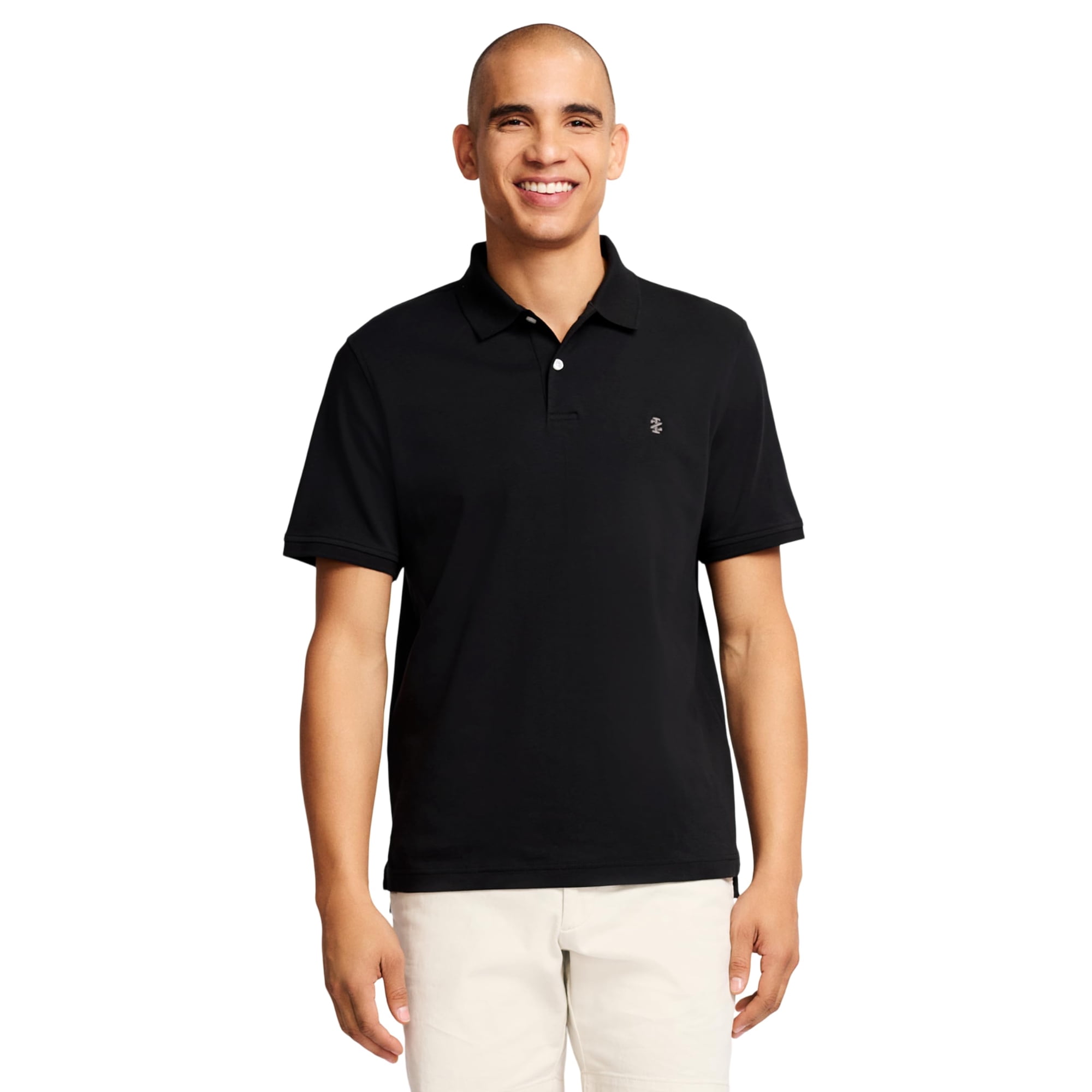 Camisa Polo De Manga Corta Para Hombre Izod, Color Caviar, Talla Mediana