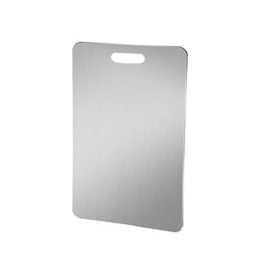 Magideal - Tabla De Cortar De Acero Inoxidable, Tabla De Cortar De Acero Inoxidable Con Mango, Verduras De Carne Resistentes, Bandeja Para Descongelar Tabla Para Medio