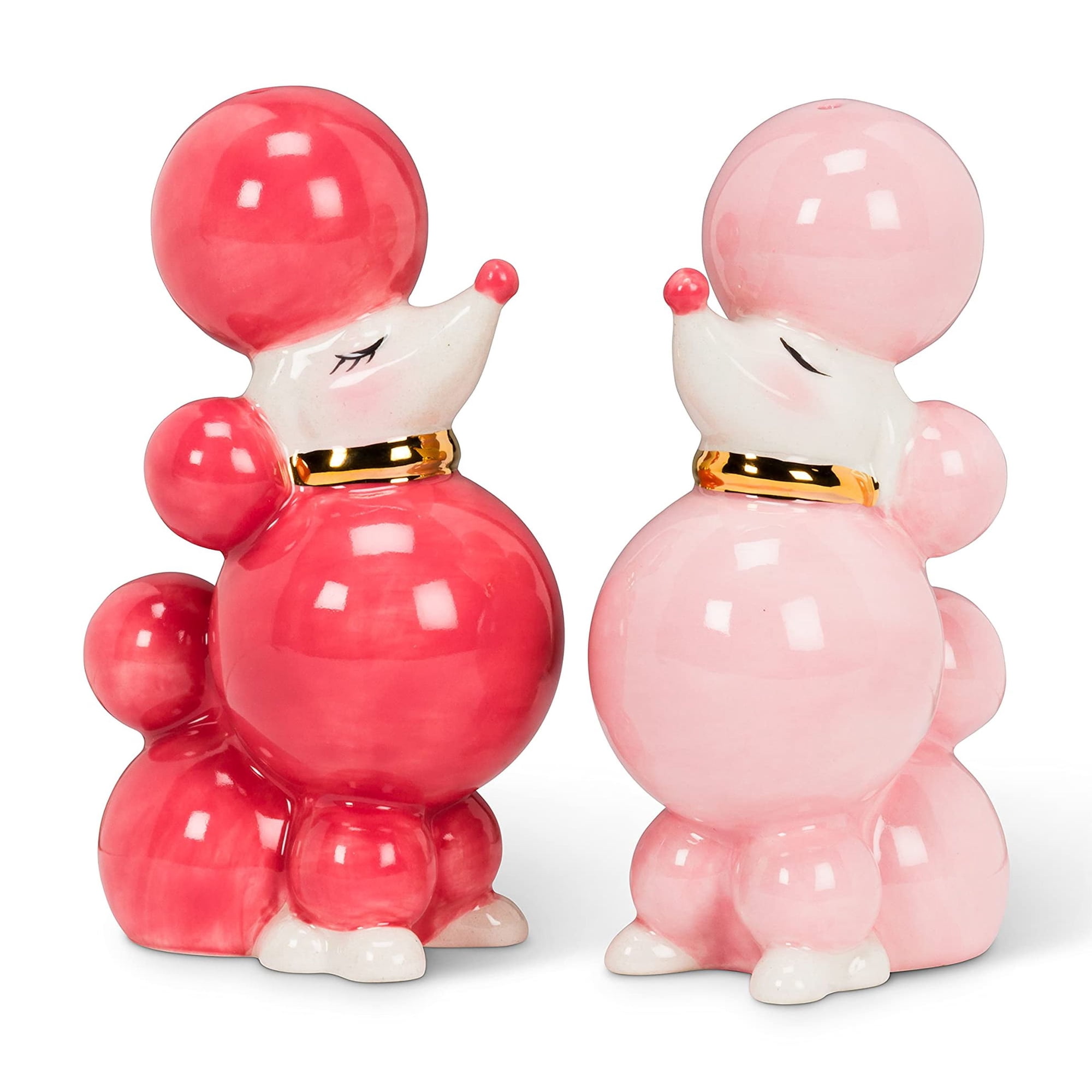 Abbott Collection - Set De Salero Y Pimentero Abbott Caniche Rosa 9 Cm