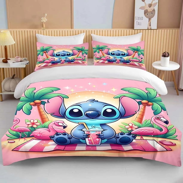 Stitch Bedding Set, Children's Duvet Cover, Pillowcase, Cartoon Bed Set, Home Bedroom 3 Piece Set 240x220cm Bed Sheets