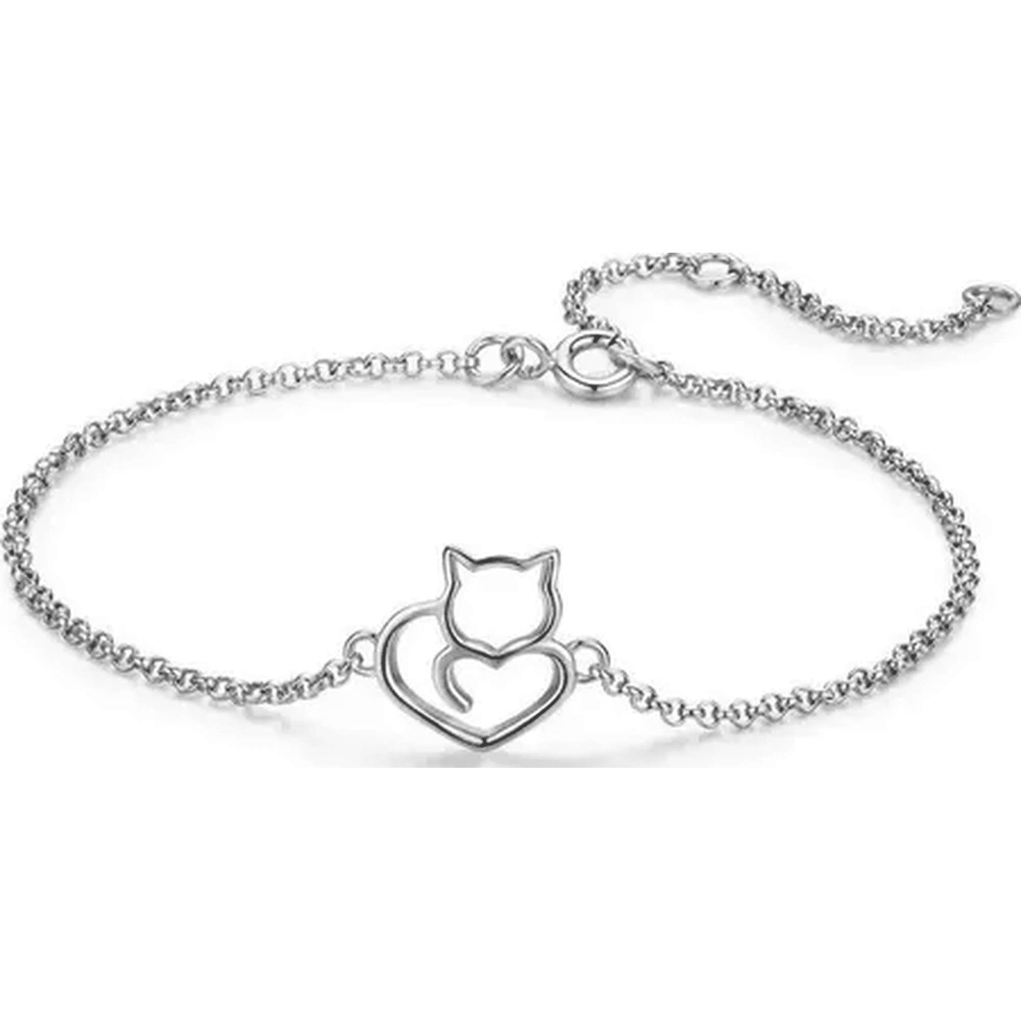 Genérico - Pulsera Gato Plata 925 Mujer