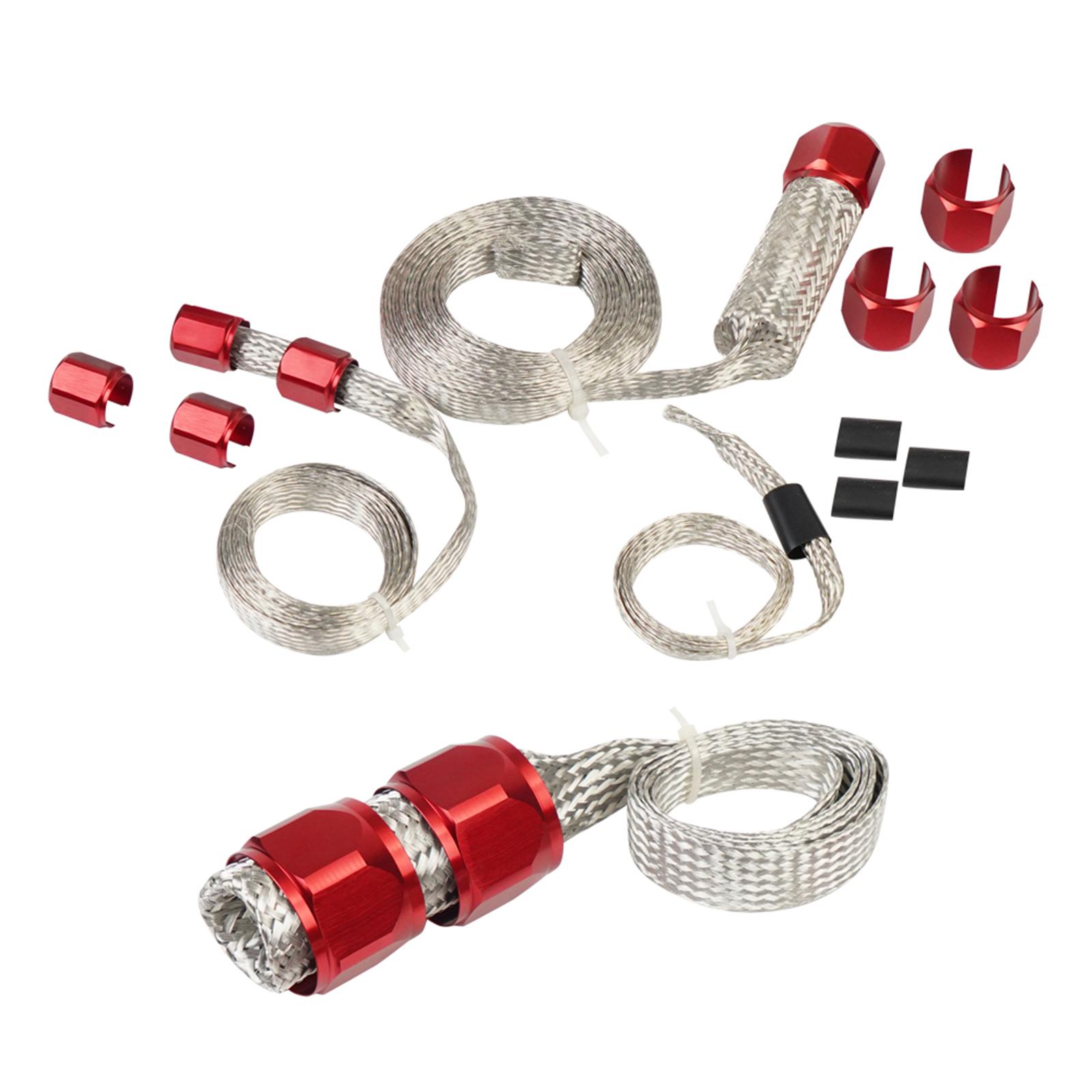 Ioensy - Kit De Funda De Manguera Trenzada 8092, Piezas De Repuesto Universales Flexibles Y Resistentes Al Desgaste, Color Rojo