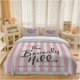 thumbnail image 1 of 3pcs Beverly Hills Hotel Pink and White Striped Logo Themed Bedding Set Duvet Cover and Pillowcase Set Soft and Comfortable, 1 of 5