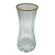 thumbnail image 1 of Florero Jarrón De Vidrio Cristal Con Borde Dorado blanco, 1 of 4