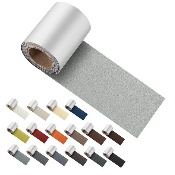 Cinta de reparación de cuero autoadhesiva ILOFRI 152 cm x 7,6 cm gris claro