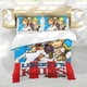 thumbnail image 5 of Los Chicos de Liberty Conjunto de sábanas temático, trío de piezas, cómodo y amigable con la piel, diseño único, regalo de decoración para el hogar para familiares, amigos y fans,173cm *218cm, 5 of 6