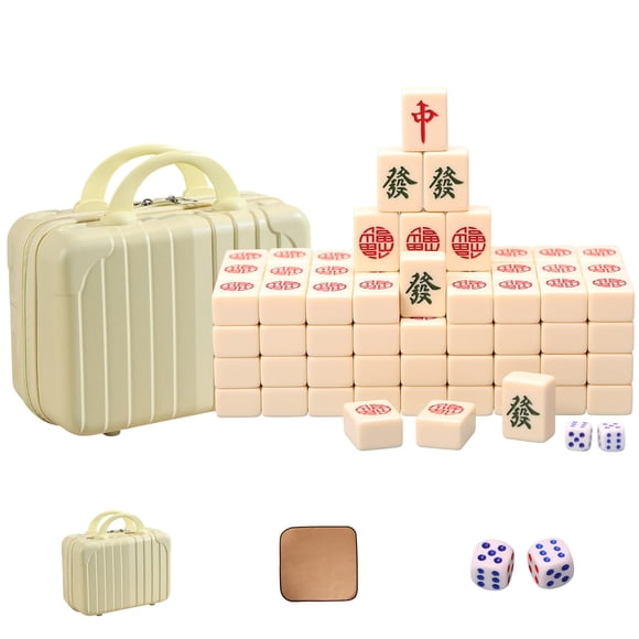 Juego de Mahjong VPH 144 fichas color marfil 6 kg con estuche