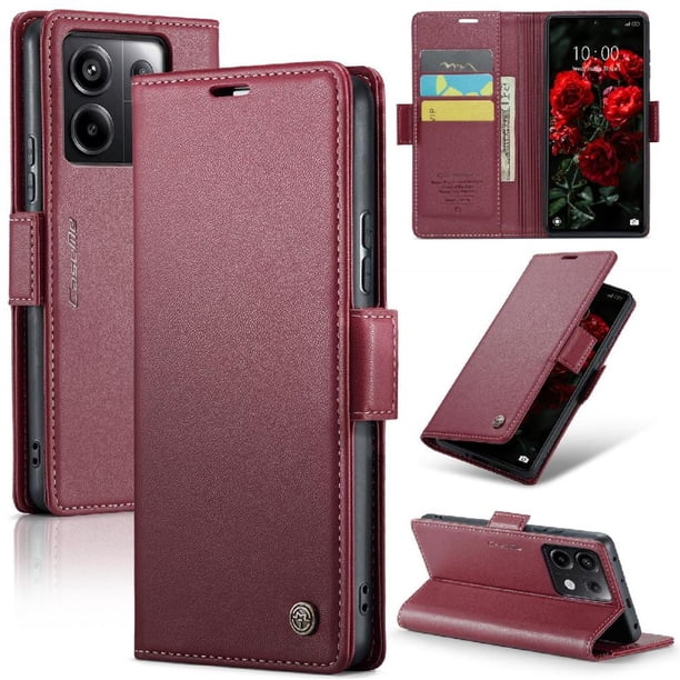 CaseMe tipo cartera Xiaomi Redmi Note 13 Pro 5G con cierre magnético, RFID, tarjetero, soporte, carga inalámbrica
