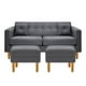 thumbnail image 1 of Sofa New Retro 3c + 2 Pouf Felpa 04 Gris, 1 of 6