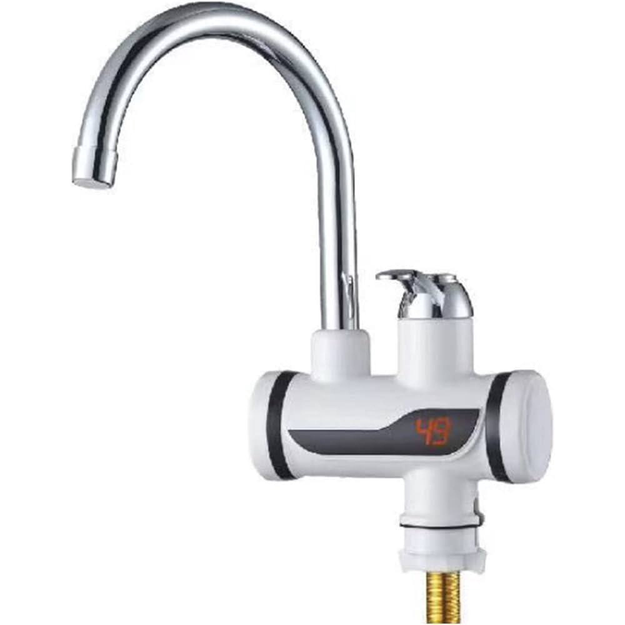 Tecnofonia - Llave Monomando Grifo Agua Caliente Electrica Blanco Cromado