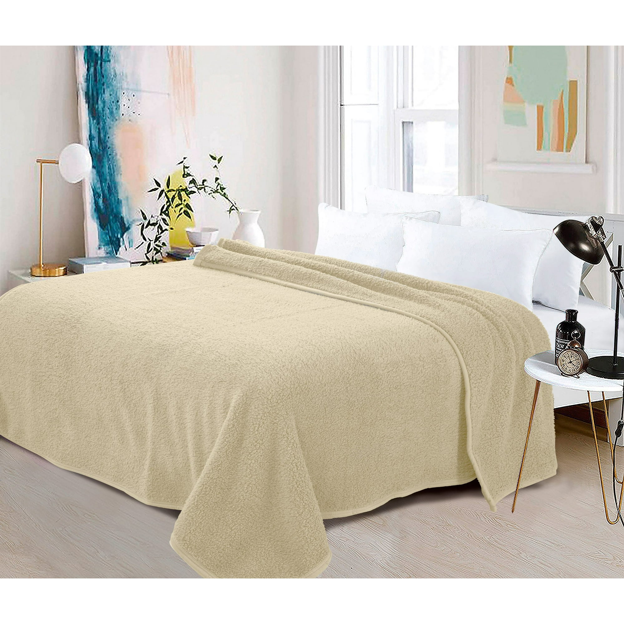 Zahr - Frazada Sherpa Doble Beige