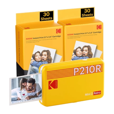 Impresora Fotográfica Portátil Kodak Mini 2 Retro 4Pass Amarilla