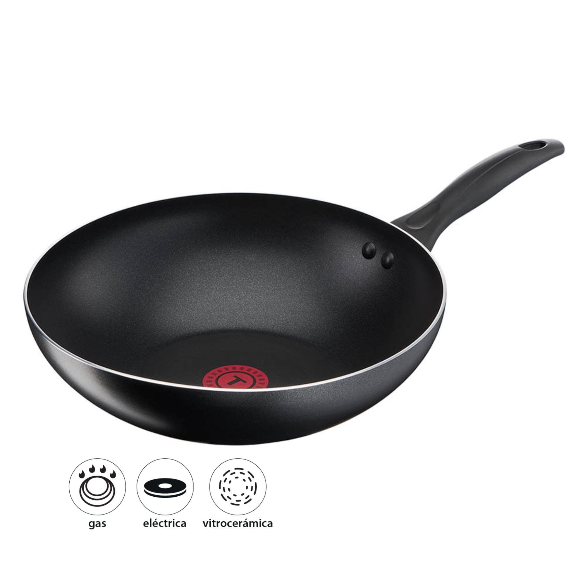 Tefal - Wok 28 Cm Easy Cook Aluminio Negro 1 Piezas
