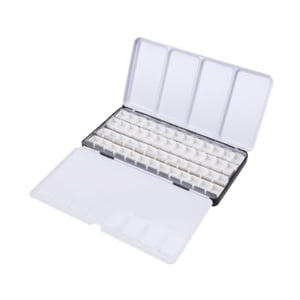 Magideal - Estuche De Metal Para Paletas De Acuarela, Latas De Pintura Vacías, Cajas De Paletas, Latas De Acuarela Para Bricolaje, Acuarelas, Óleos, Pinturas Y 52 Medias Sartenes