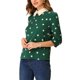 thumbnail image 4 of INSPIRE CHIC Blusa de Mujer con Cuello Peter Pan en Contraste, Mangas 3/4, Camisa Talla M Verde Oscuro, 4 of 7