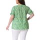 thumbnail image 2 of Agnes Orinda Blusas de Verano Casual de Tallas Grandes para Mujer con Estampado Floral, Cuello en V, Mangas Cortas con Volantes, 1X Verde Amarillo, 2 of 7