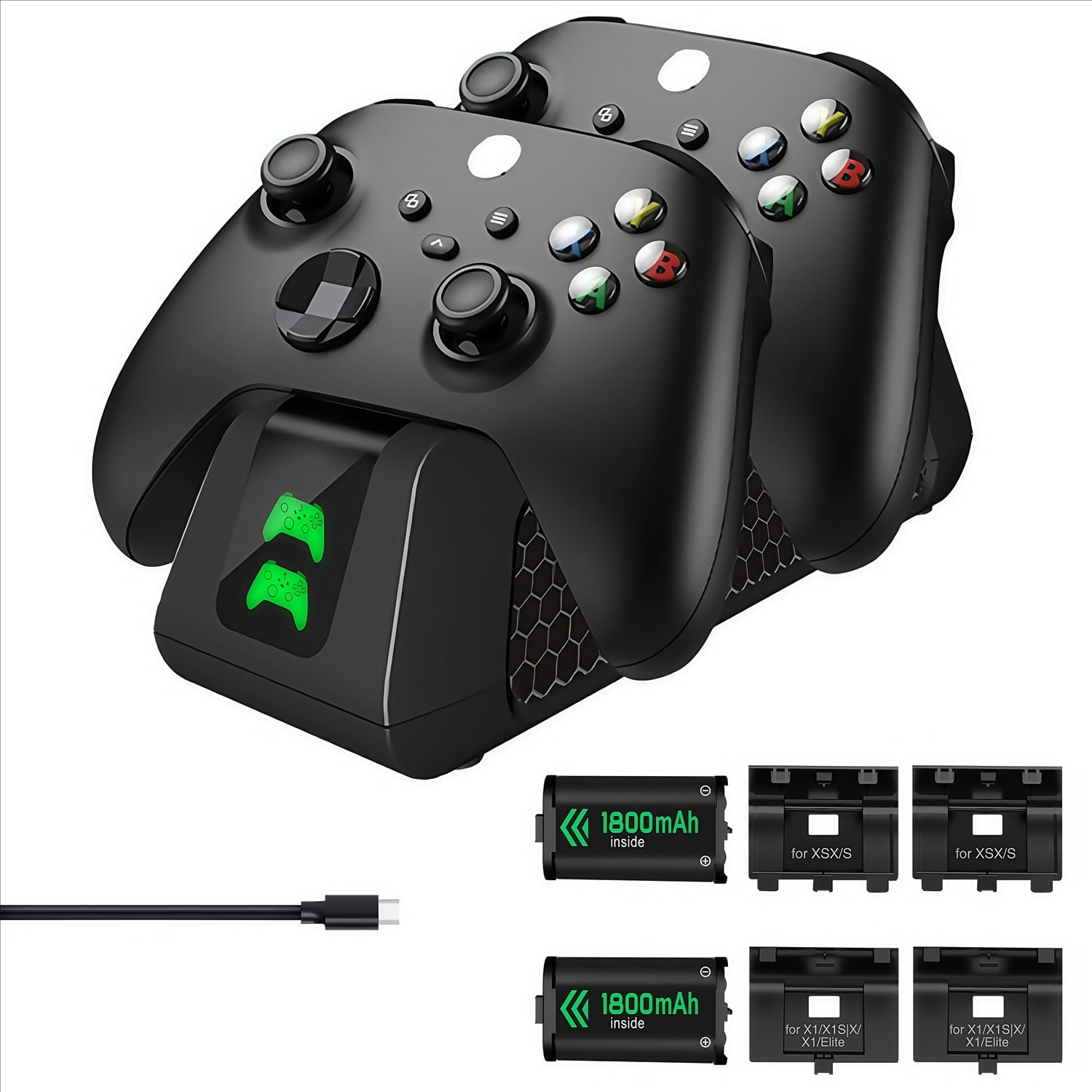 Genérico - Estación De Carga Para Controlador De Xbox Series X & S Con 2 Paquetes De Batería De 1800mah Para Xbox One X/s/elite