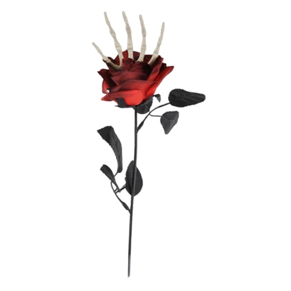 Rosa Artificial De Mano De Esqueleto Para Jardín, Para Fiesta Temática, Cosplay, Boda Gótica, Color Rojo