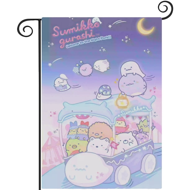 Sumikko Gurashi-bandera de jardín temática. Regalo perfecto para fans, amigos y familiares, ideal para actividades al aire libre y decoración de fiestas.28CM*45CM
