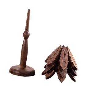 Magideal - Posavasos De Madera Con Soporte Para Árboles, Juego De Salvamanteles De Árboles, Decoración Plegable, Soportes Para Ollas Calientes, Tapetes Para Plat