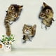 thumbnail image 1 of 3pcs 3D Three-dimensional Wall Stickers Set, Cute Realistic Kitten Car Stickers, Bedroom Bedroom Dormitory Wall Stickers, Cabinet Creative Decorative Stickers, Removable Stickers, For Living Room Baby, 1 of 3