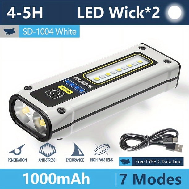 1pc LED Flashlight With Side Light And Magnetic, High Lumens And 7 Lighting Modes Water Resistant Flashlight For Camping, Outdoor Emergency, Hiking