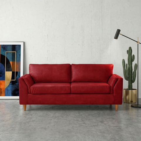 Latam Home - Sofa Milan 3C Con Resortes Pocket Cuero Kentucky Rojo