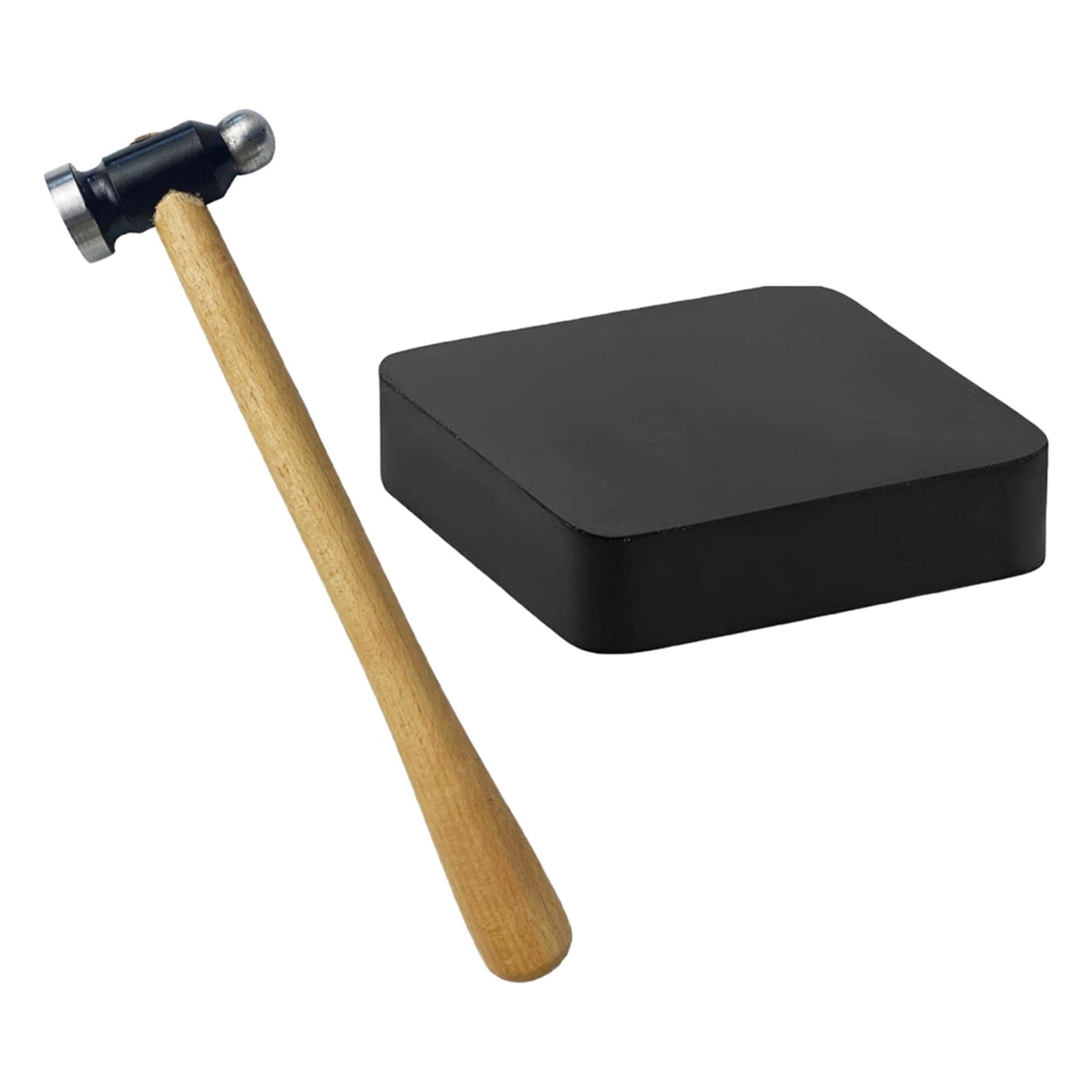 Bothyi - Mazo Pequeño Con Bloque De Banco De Goma Negro Cuadrado Kit De Herramientas De Joyería Para Manualidades
