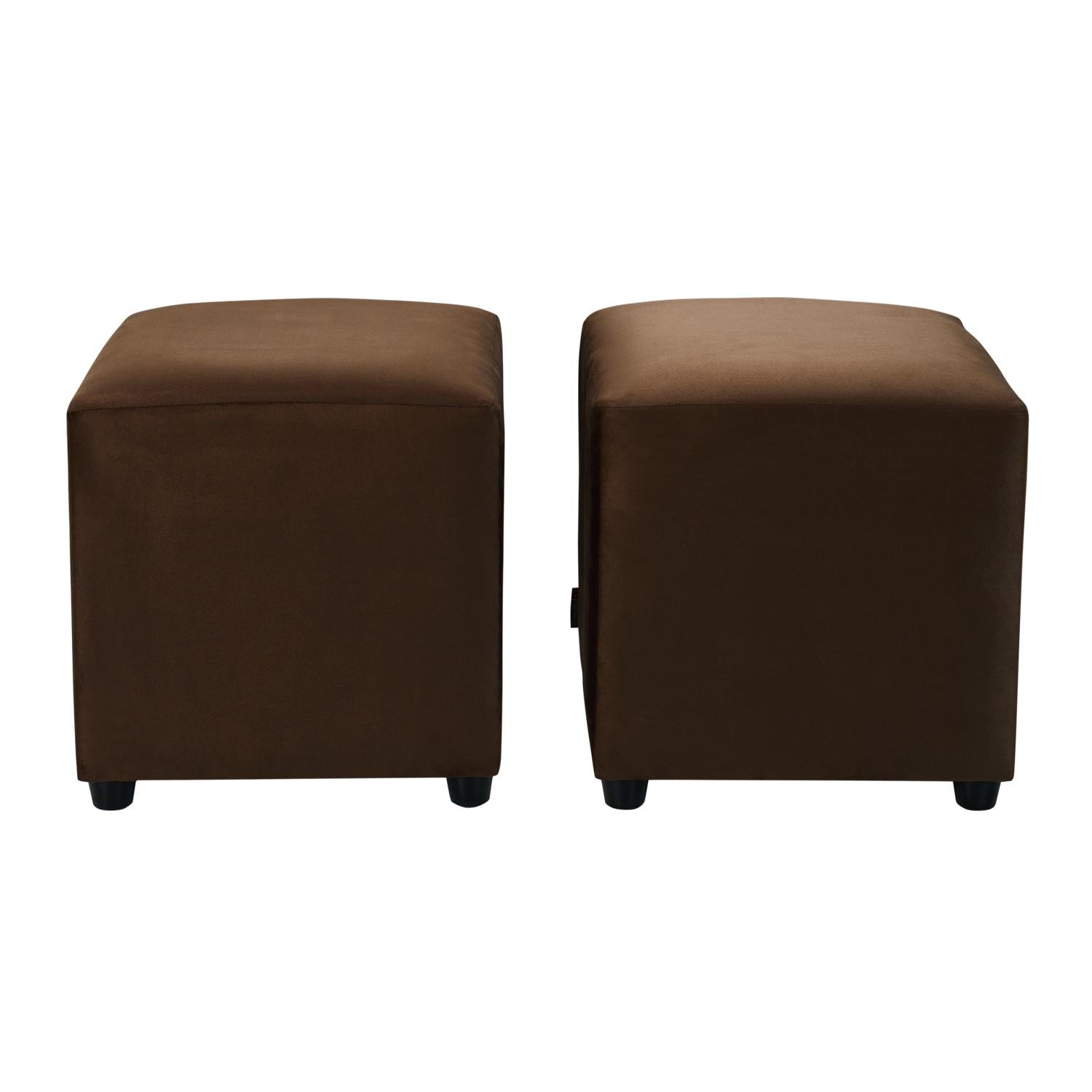 Bodevir - Set Pouf Cali 1C Felpa 30 Chocolate