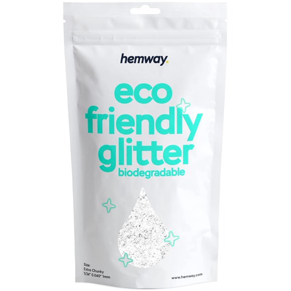 Purpurina Hemway Blanca 100ml Extra Gruesa Biodegradable