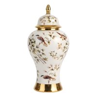 Genérico - Potiche Decorativo Jarrón Adorno Diseño Floral Hogar Jhn